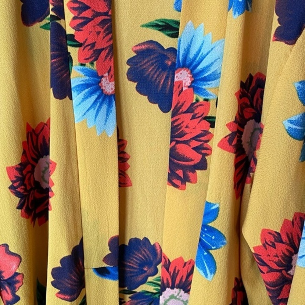 Anthropologie Do Everything In Love Yellow Floral Vibrant Cardigan Beach Kimono - Picture 5 of 8